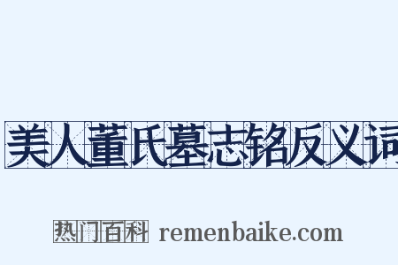 美人董氏墓志铭反义词是什么意思的图片